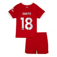 Liverpool Cody Gakpo #18 Hjemmedraktsett Barn 2023-24 Kortermet (+ korte bukser)